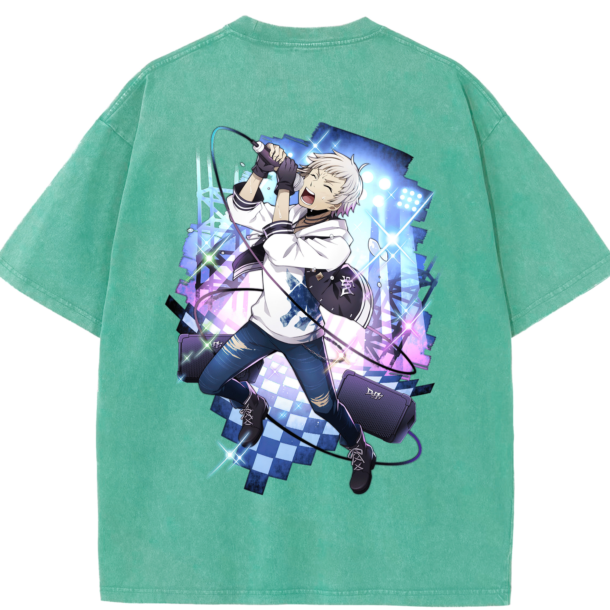 （画像用） 文豪ストレイドッグス Bungo Stray Dogs 綿100% ヴィンテージ風 半袖Tシャツ（背面プリント）